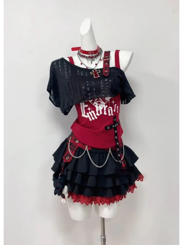 Conjunto Punk Princess Gótico 3 Peças