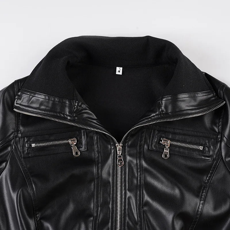 Altgoth americano vintage jaqueta de couro do plutônio feminino streetwear harajuku grunge emo alternativa grunge zíper casacos casuais feminino