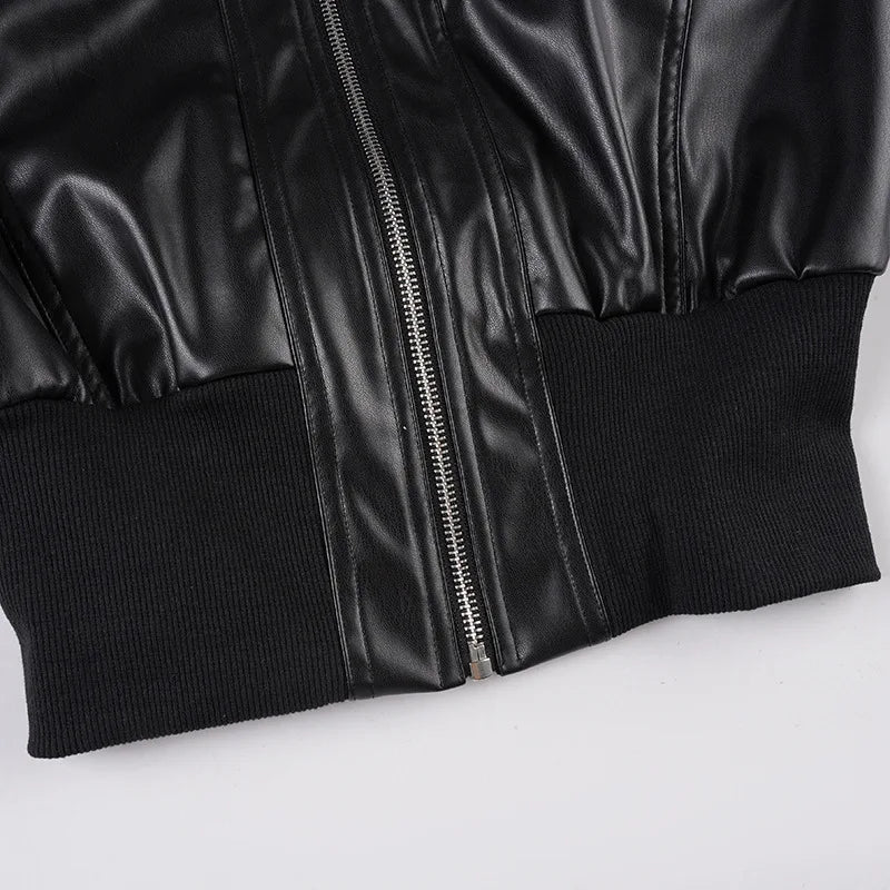 Altgoth americano vintage jaqueta de couro do plutônio feminino streetwear harajuku grunge emo alternativa grunge zíper casacos casuais feminino