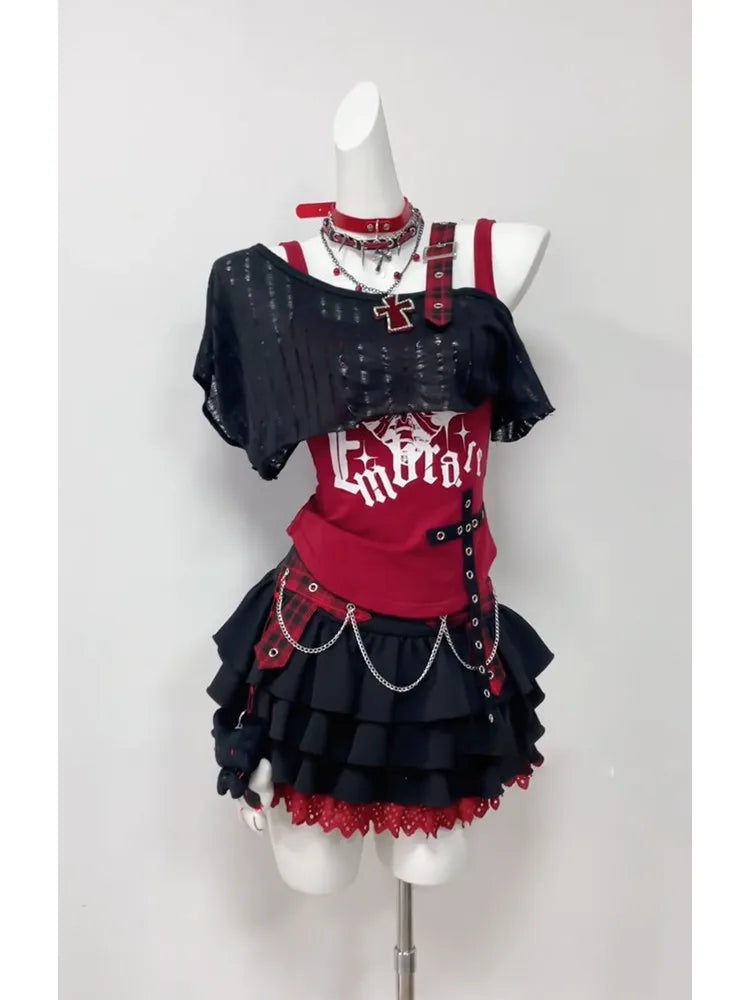 Conjunto Punk Princess Gótico 3 Peças