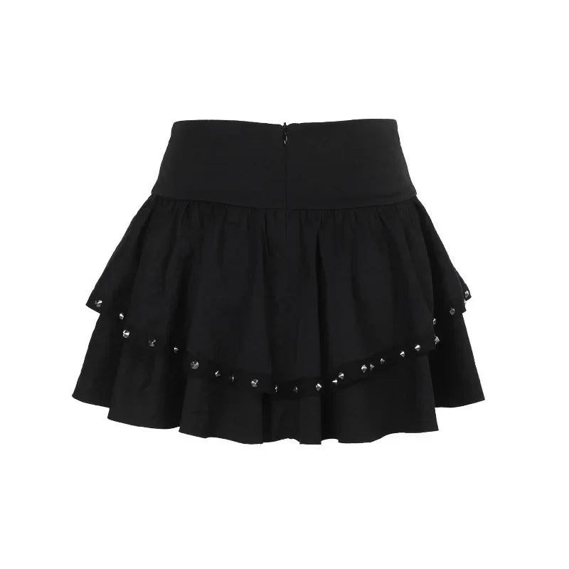 Mini Saia Punk Vintage com Rebites