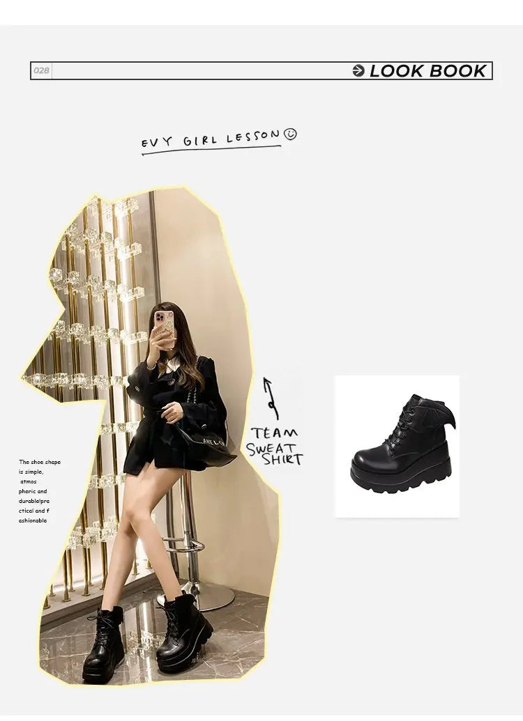 2025 marca punk botas femininas senhoras cosplay botas altas conforto longo tubo botas de couro plataforma cunhas sapatos femininos estilo gótico