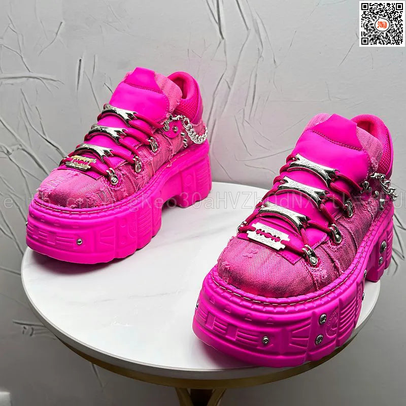 Novo Lançamento Verão 2026: Tênis Masculino Estilo Punk com Plataforma, Personalidade Niche, Moda Urbana Descolada, Modelo Dad Shoes
