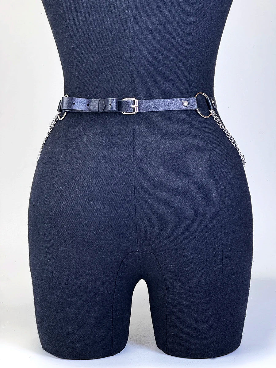    Mulheres sexy cinto de couro cintura corrente arnês moda cintura acessório lazer punk gótico roupas jóias cinto