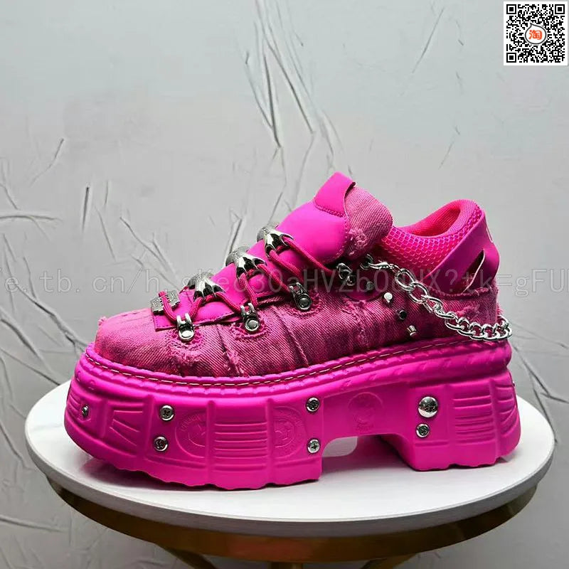 Novo Lançamento Verão 2026: Tênis Masculino Estilo Punk com Plataforma, Personalidade Niche, Moda Urbana Descolada, Modelo Dad Shoes