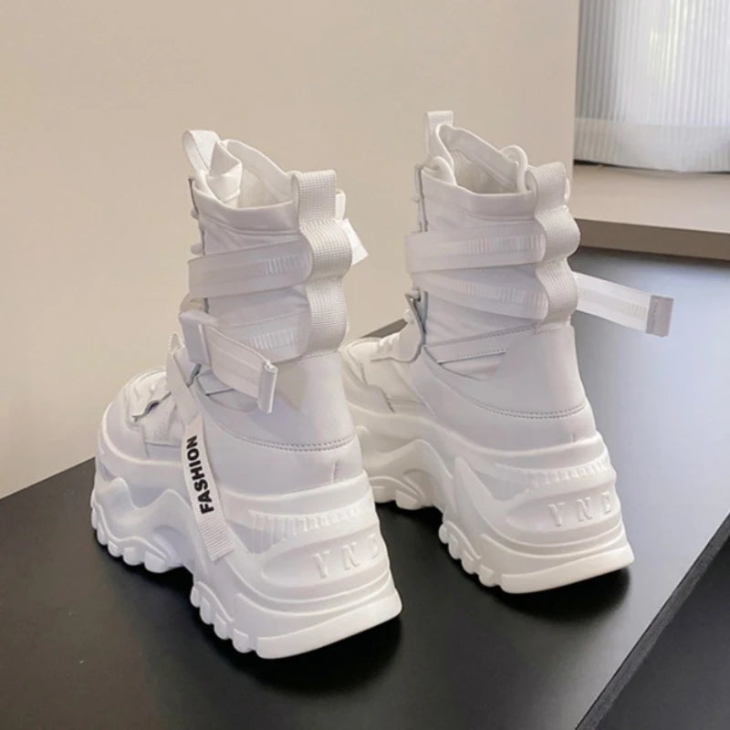 Nova plataforma tênis feminino cruz rendas até luz sapatos casuais designer de moda sapatos vulcanizados casuais marca senhoras botas curtas