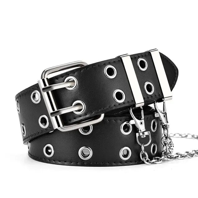 Moda liga feminina cintos corrente de luxo para couro genuíno novo estilo pino fivela jeans decorativo senhoras retro decorativo punk