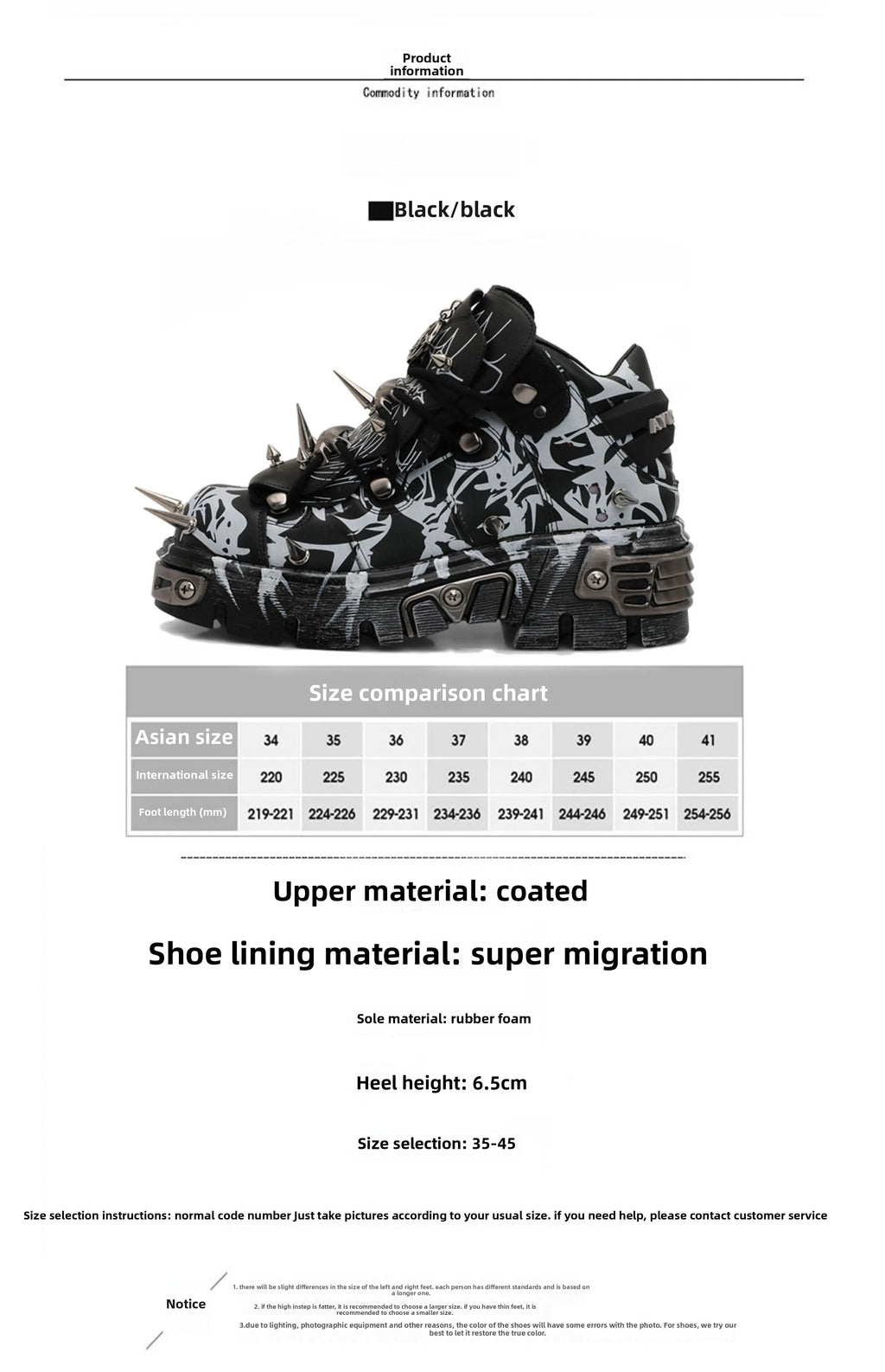2026 Novo Design Original Plataforma Graffiti Unissex com Rebites Escuros Estilo Rock Punk, Tênis Casual Dad Shoes com Sola Plataforma