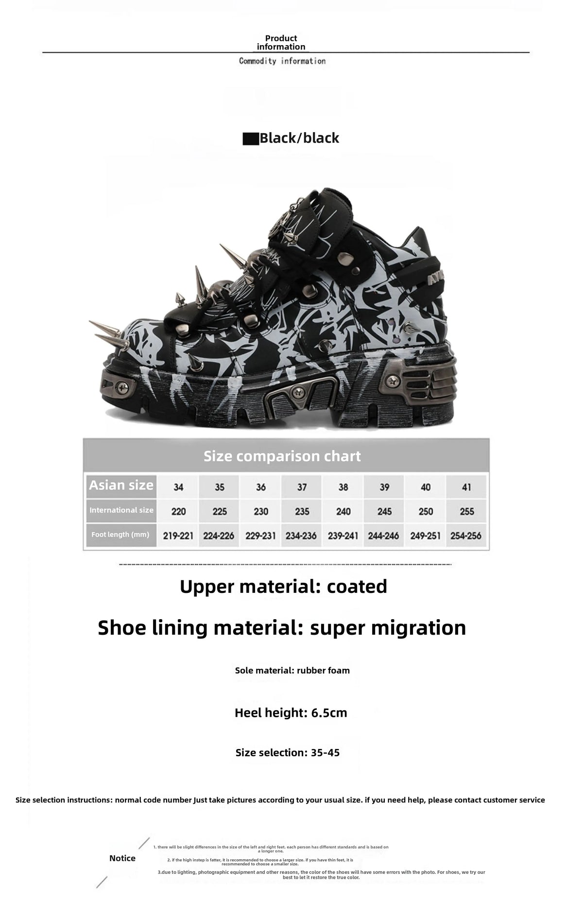 2026 Novo Design Original Plataforma Graffiti Unissex com Rebites Escuros Estilo Rock Punk, Tênis Casual Dad Shoes com Sola Plataforma