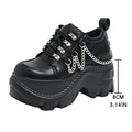 Gótico punk chunky tênis para mulher plutônio preto corrente decoração plataforma sapatos casuais mulher sola grossa não deslizamento tênis tamanho 35-42