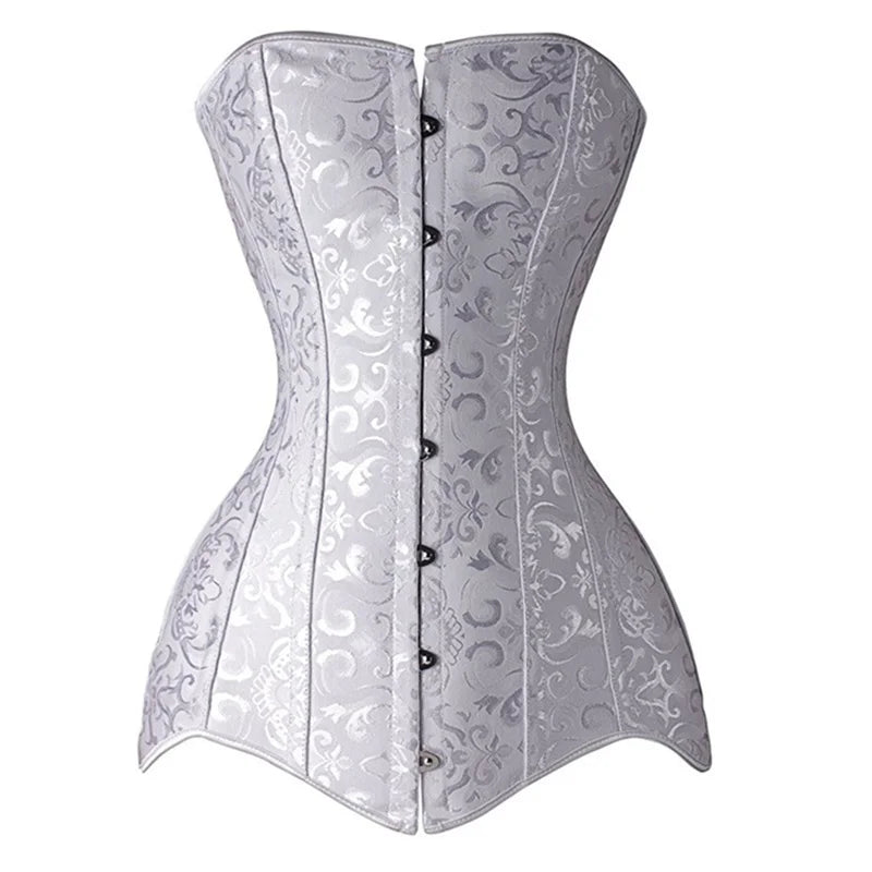 Preço por atacado Espartilho longo torso roupas sexy korse jacquard aço desossado bustier 6xl plus size korsett feminino steampunk gorset