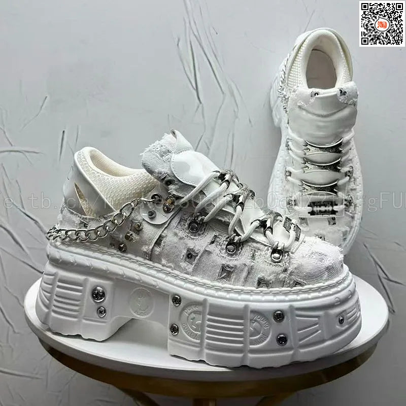 Novo Lançamento Verão 2026: Tênis Masculino Estilo Punk com Plataforma, Personalidade Niche, Moda Urbana Descolada, Modelo Dad Shoes