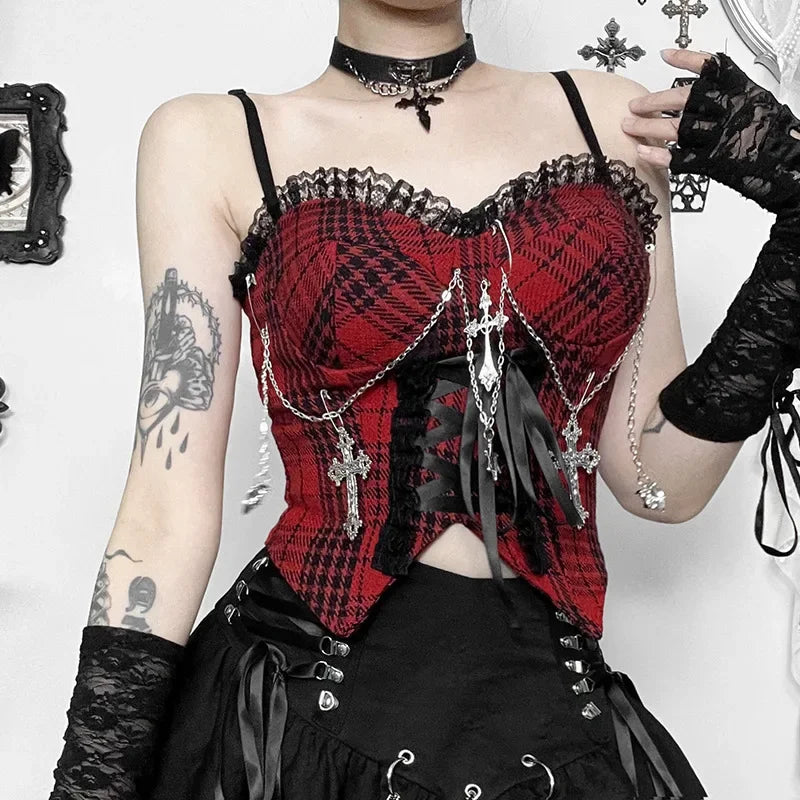 Mini Saia Punk Vintage com Rebites