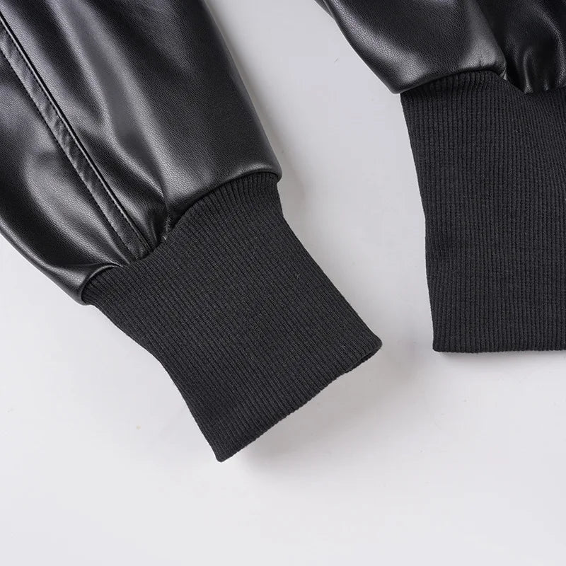 Altgoth americano vintage jaqueta de couro do plutônio feminino streetwear harajuku grunge emo alternativa grunge zíper casacos casuais feminino