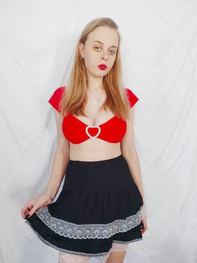 FICHOR-Mulheres Góticas Renda Ruffle Mini Saias, Harajuku, Fairy Grunge, Xadrez Rosa, Plissado, Japonês Lolita Streetwear, Mall Goth