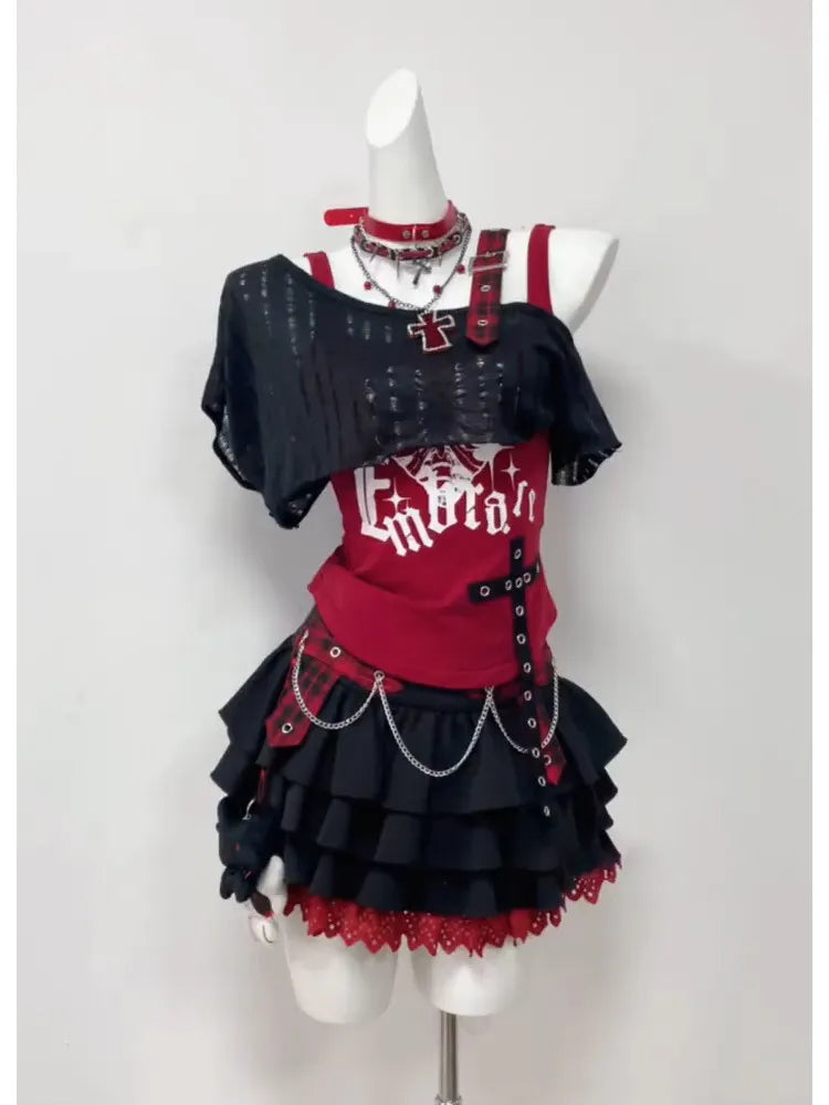 Conjunto Punk Princess Gótico 3 Peças