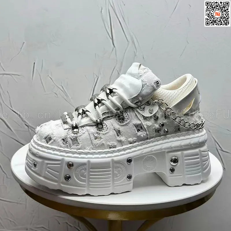 Novo Lançamento Verão 2026: Tênis Masculino Estilo Punk com Plataforma, Personalidade Niche, Moda Urbana Descolada, Modelo Dad Shoes