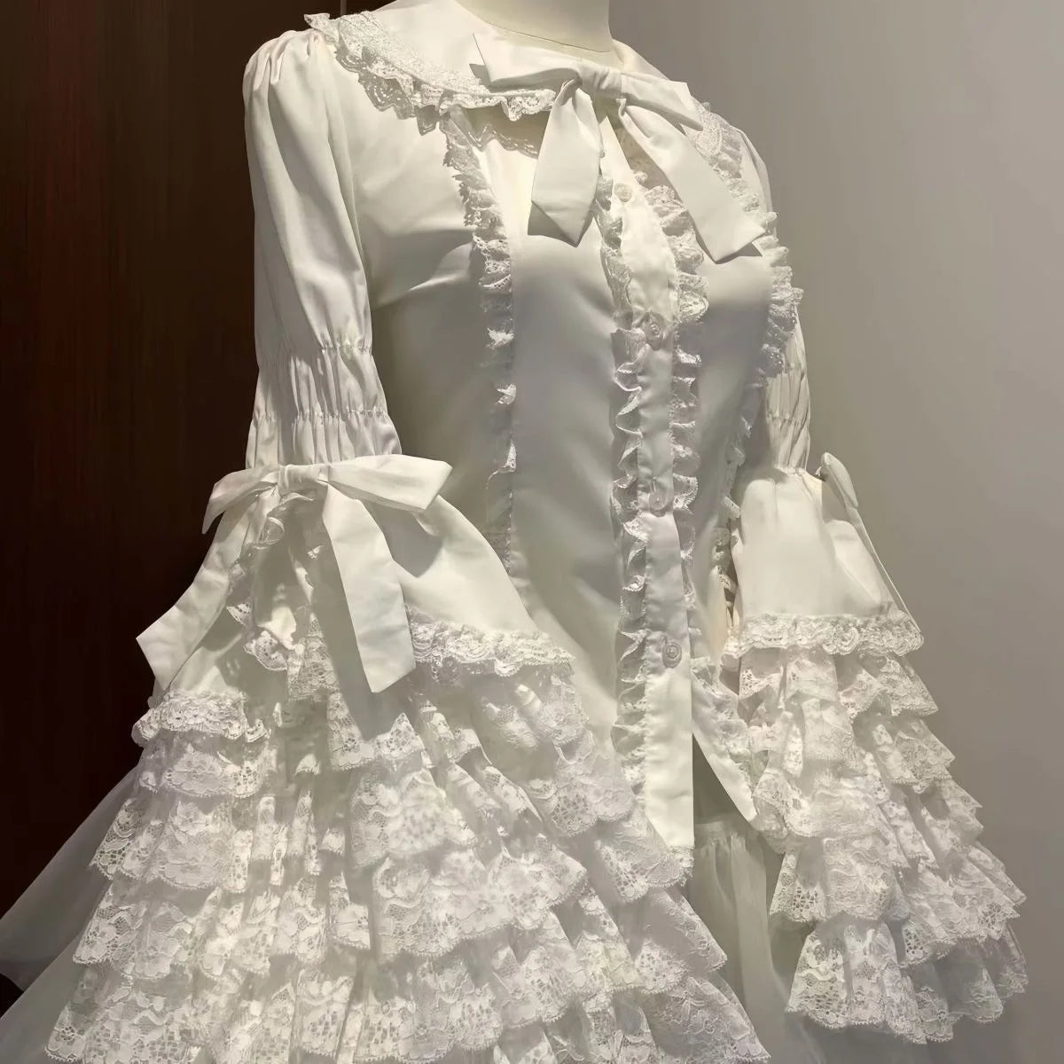 Camisa de Renda Estilo Boneca Lolita, Blusa Versátil de Manga Longa para o Verão, Roupa Interna Lolita Fofa
