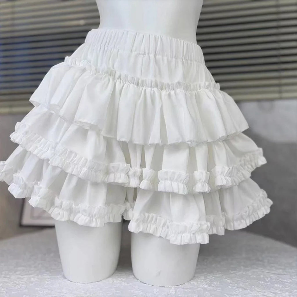 Saias Femininas com Camadas e Babados, Minissaia com Detalhes Cruzados, Shorts Embutidos, Skort Japonês Kawaii, Estilo Gótico Punk Y2K, Harajuku Anos 90, Sexy