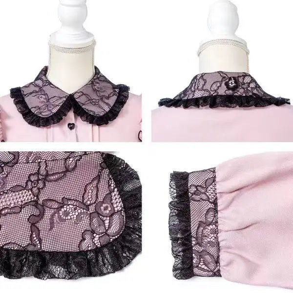 Saia Curta de Suspensório com Laço Estilo Gótico Japonês Lolita, Saia Xadrez Doce e Fofa para Meninas, Saia Mini em A com Renda, verão2026, preta sólida, kawaii