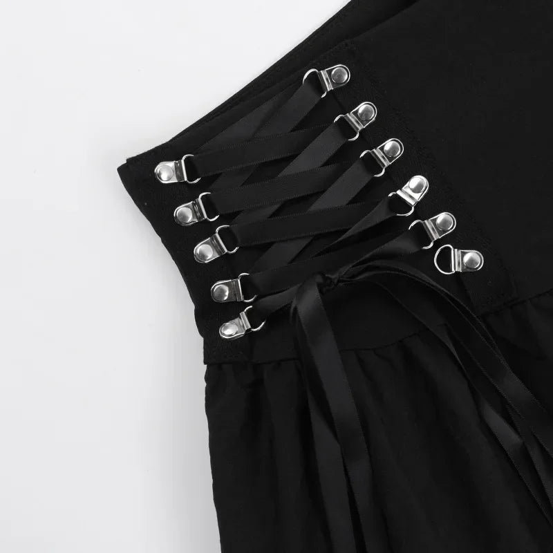 Mini Saia Punk Vintage com Rebites