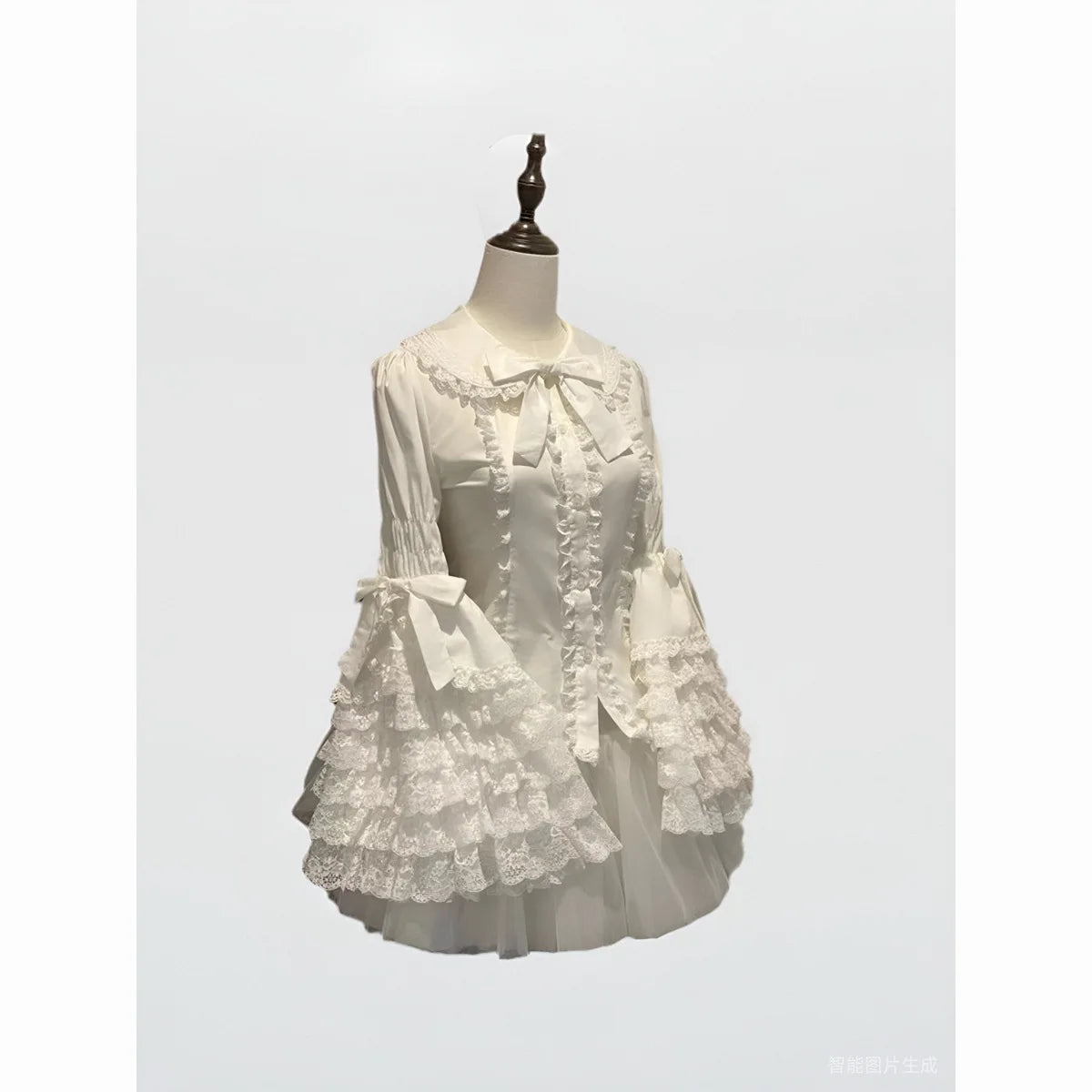 Camisa de Renda Estilo Boneca Lolita, Blusa Versátil de Manga Longa para o Verão, Roupa Interna Lolita Fofa