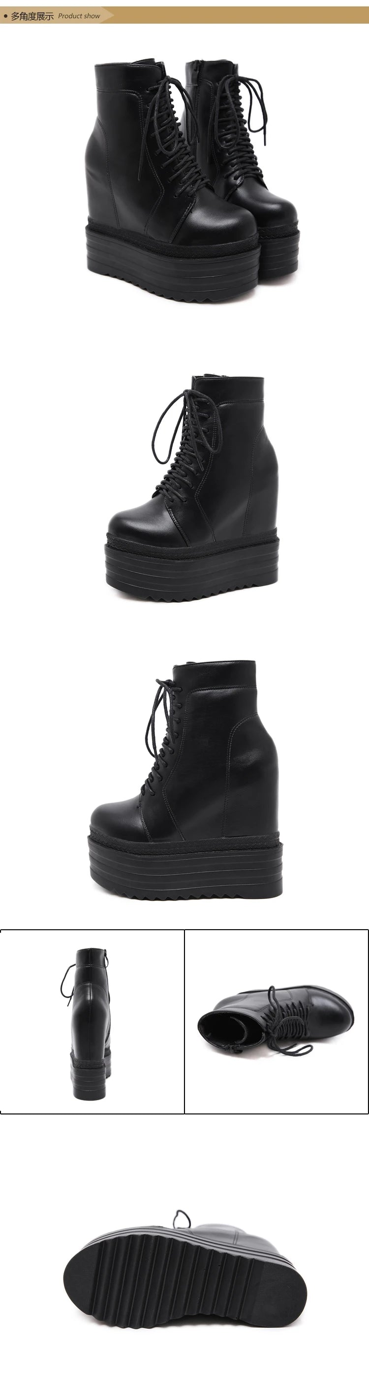 Bota Punk Plataforma 14cm