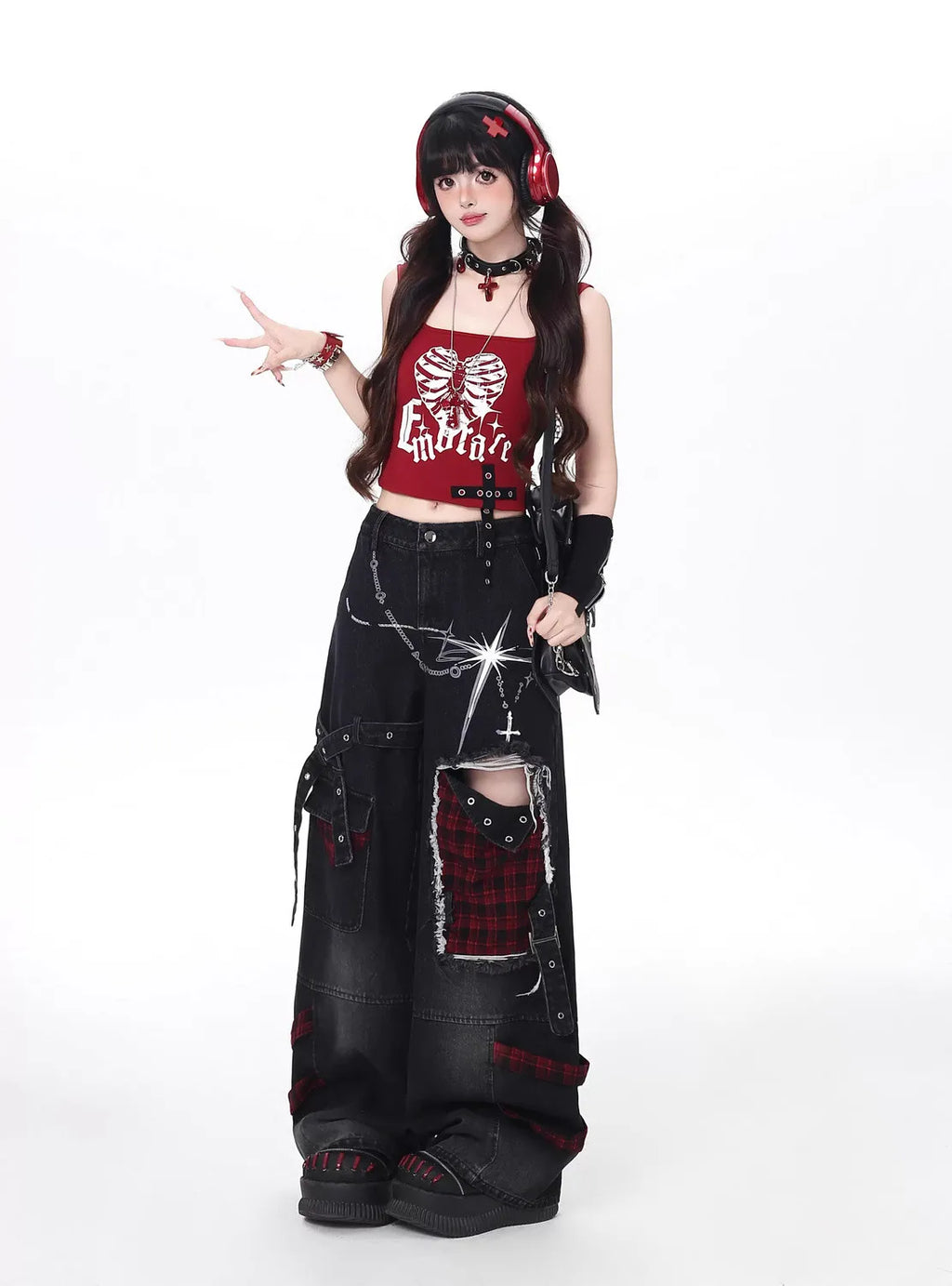Conjunto Punk Princess Gótico 3 Peças