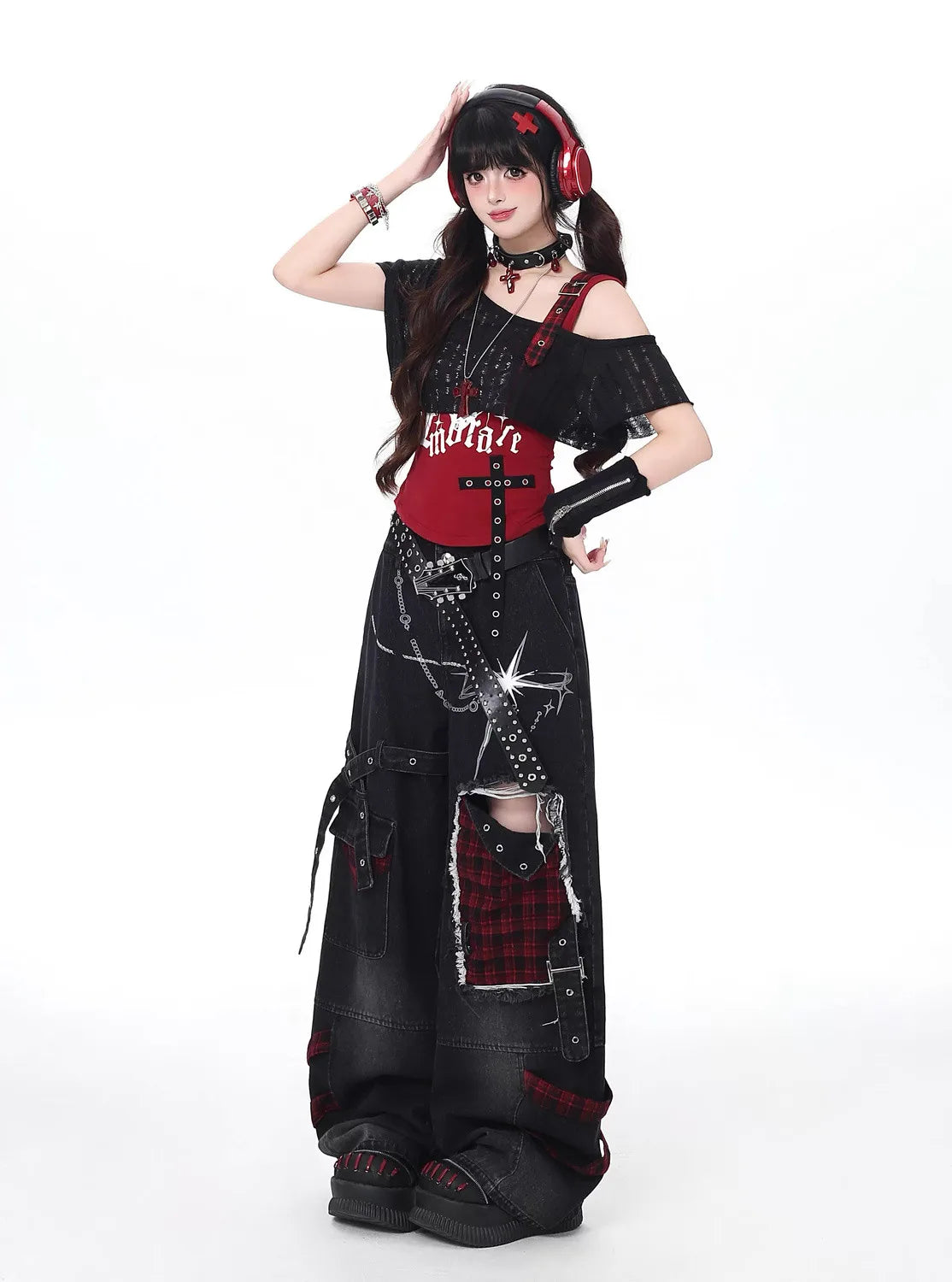 Conjunto Punk Princess Gótico 3 Peças