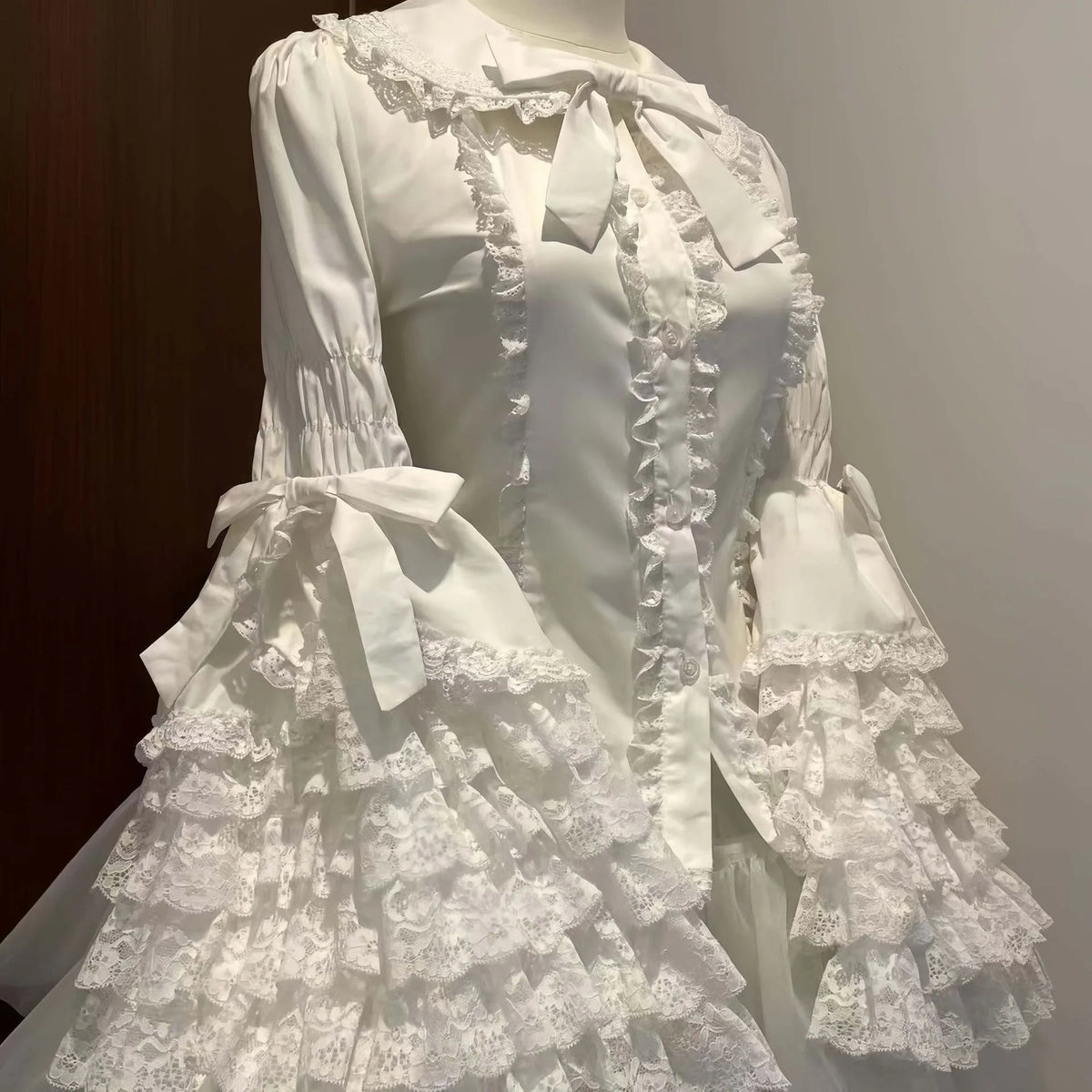 Camisa de Renda Estilo Boneca Lolita, Blusa Versátil de Manga Longa para o Verão, Roupa Interna Lolita Fofa