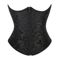 Corset Underbust Plus Size Jacquard Gótico — Cintura Cincher
