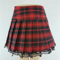Novo Contraste Lace Plaid Saia Plissada Vintage Sexy Skater Roupas Harajuku Gothic Punk Inglaterra Estilo Y2k Saia