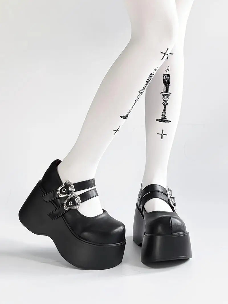 Sapato Lolita Punk Plataforma Nameless Witch