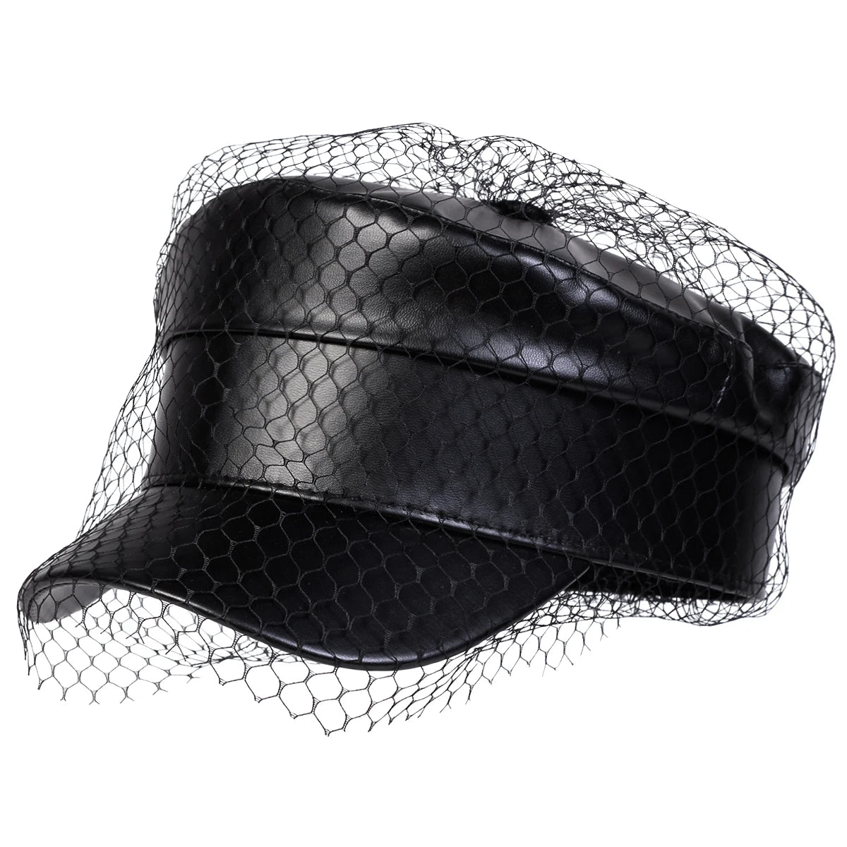 Boina de couro masculina e feminina com fivela de cinto, bonés de marinheiro preto, parte superior plana, bonés de capitão militar, moda feminina, grande, primavera, outono