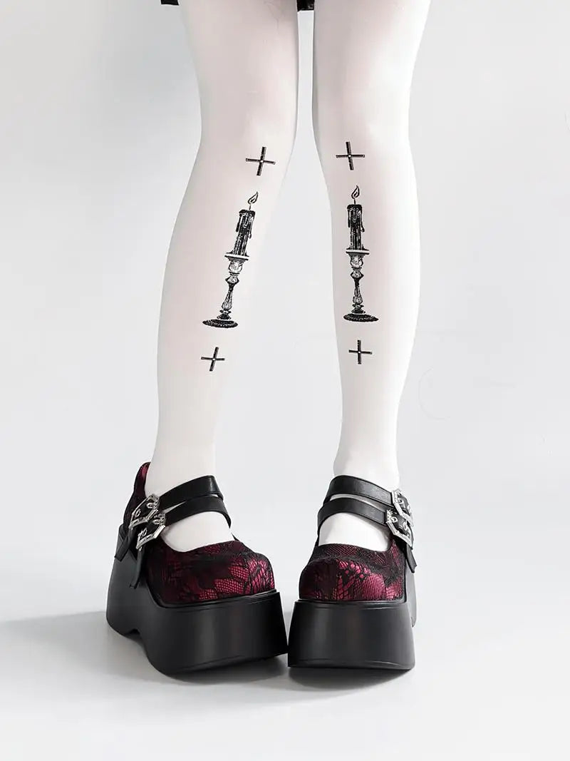 Sapato Lolita Punk Plataforma Nameless Witch