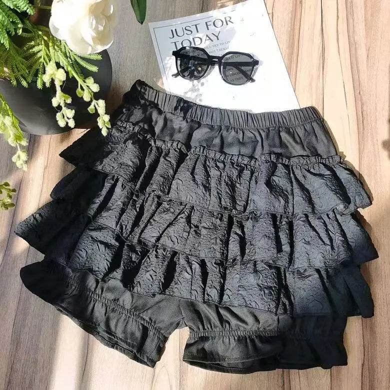 Saias Femininas com Camadas e Babados, Minissaia com Detalhes Cruzados, Shorts Embutidos, Skort Japonês Kawaii, Estilo Gótico Punk Y2K, Harajuku Anos 90, Sexy