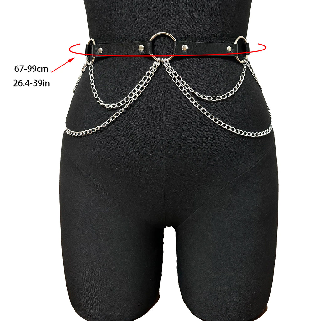    Mulheres sexy cinto de couro cintura corrente arnês moda cintura acessório lazer punk gótico roupas jóias cinto