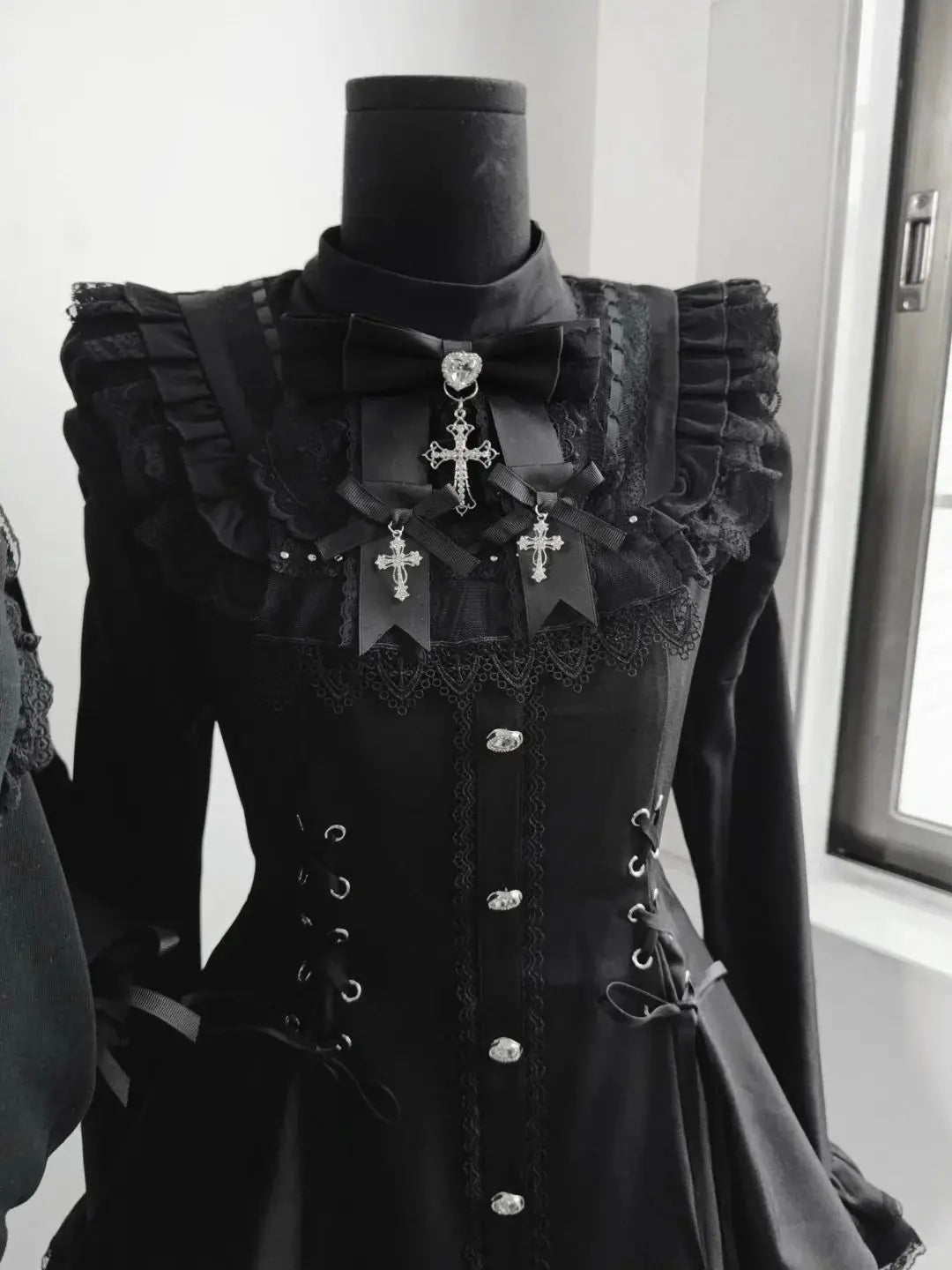 Y2k estética lolita estilo arco vestido shorts conjunto japonês feminino gótico renda alargamento manga botão camisa vestido punk festa mini vestido