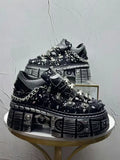 Novo Lançamento Verão 2026: Tênis Masculino Estilo Punk com Plataforma, Personalidade Niche, Moda Urbana Descolada, Modelo Dad Shoes