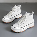 2024 novas mulheres tênis de alta qualidade rendas-up casual plarform altura lona antiderrapante resistente ao desgaste primavera feminino vulcanizar sapatos