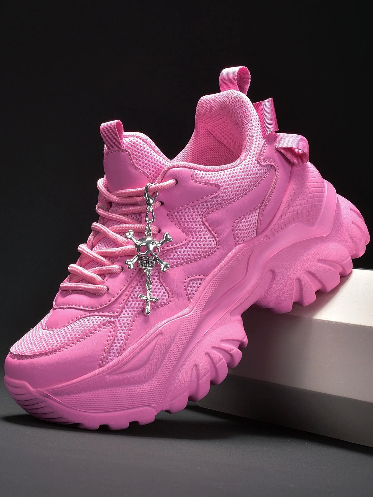 Tênis Casuais Femininos Vulcanizados Pretos com Plataforma e Salto Alto, Estilo Punk de Halloween, Tênis Leves para Mulheres