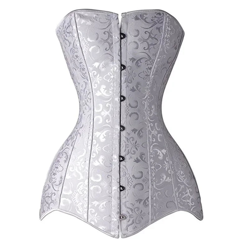 Preço por atacado Espartilho longo torso roupas sexy korse jacquard aço desossado bustier 6xl plus size korsett feminino steampunk gorset