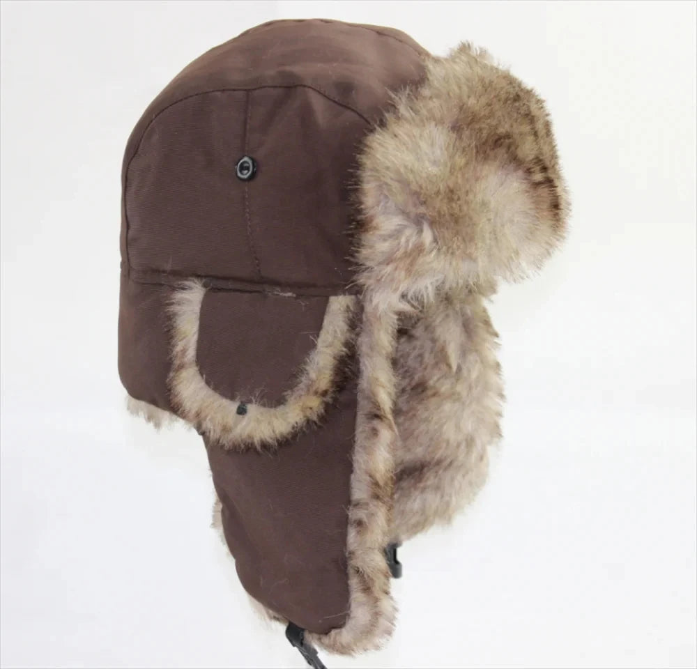 Chapéu de inverno masculino Ushanka Trapper Soldado Russo Ear Flap Cap Earflap