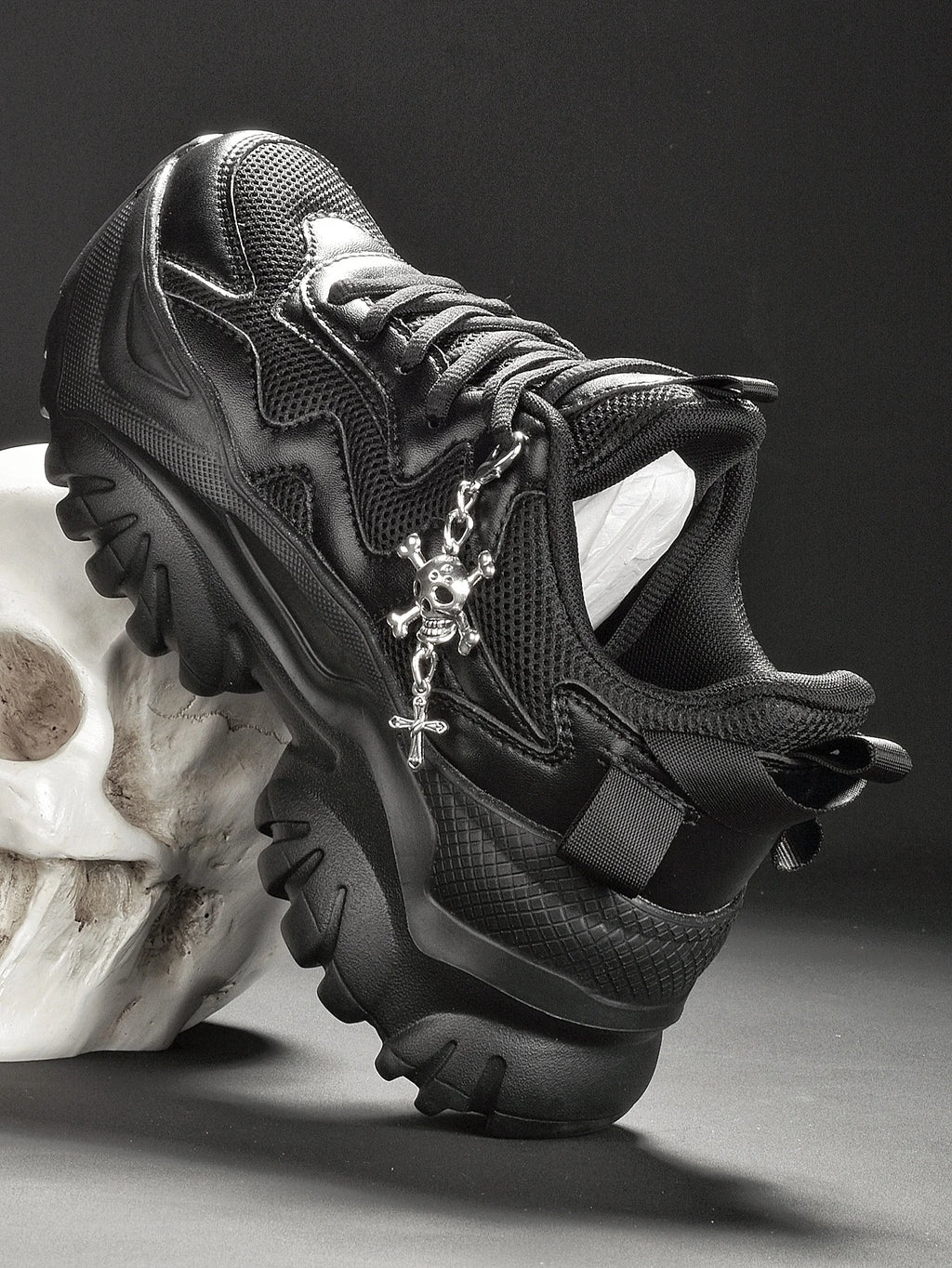 Tênis Casuais Femininos de Moda, Plataforma Branca Pura, Salto Alto, Estilo Punk para Halloween, Tênis Esportivos Leves para Mulheres