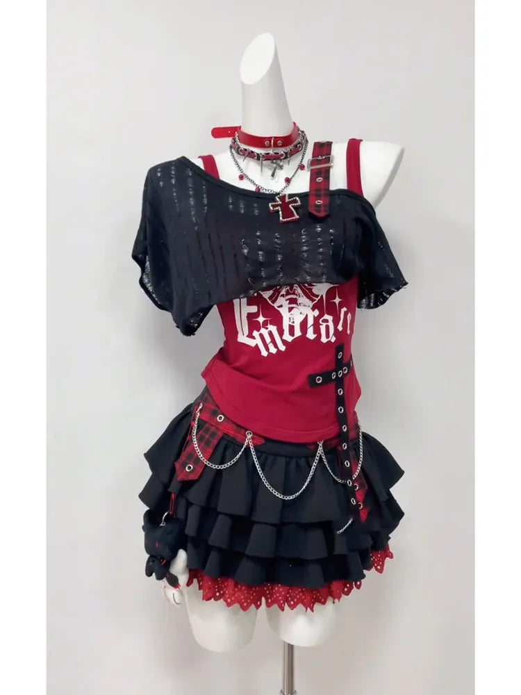 Conjunto Punk Princess Gótico 3 Peças