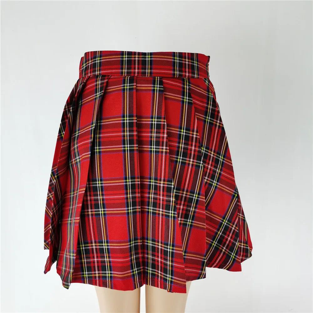 FICHOR-Mulheres Góticas Renda Ruffle Mini Saias, Harajuku, Fairy Grunge, Xadrez Rosa, Plissado, Japonês Lolita Streetwear, Mall Goth