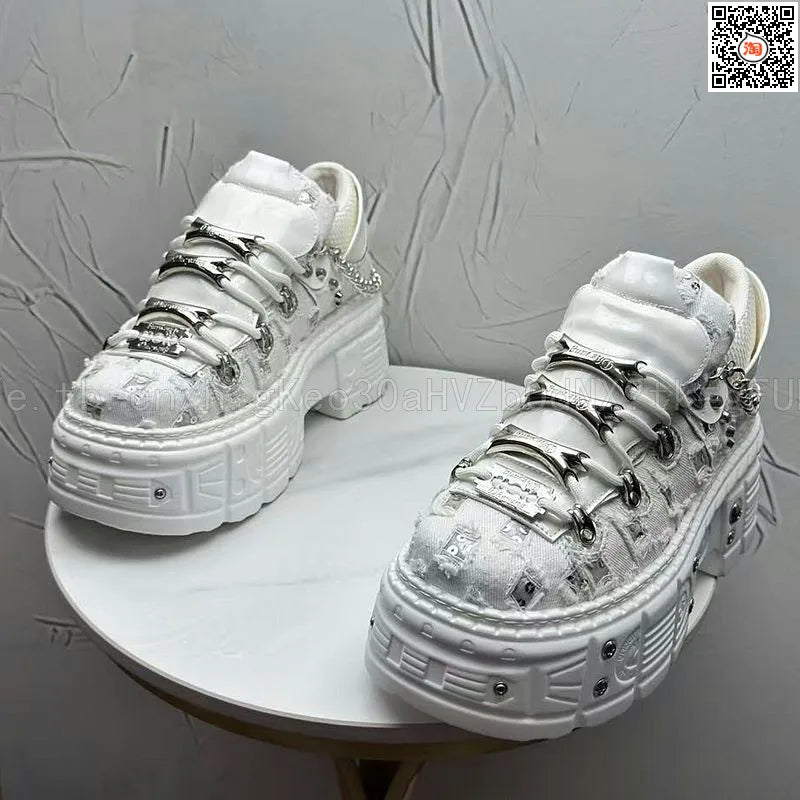 Novo Lançamento Verão 2026: Tênis Masculino Estilo Punk com Plataforma, Personalidade Niche, Moda Urbana Descolada, Modelo Dad Shoes