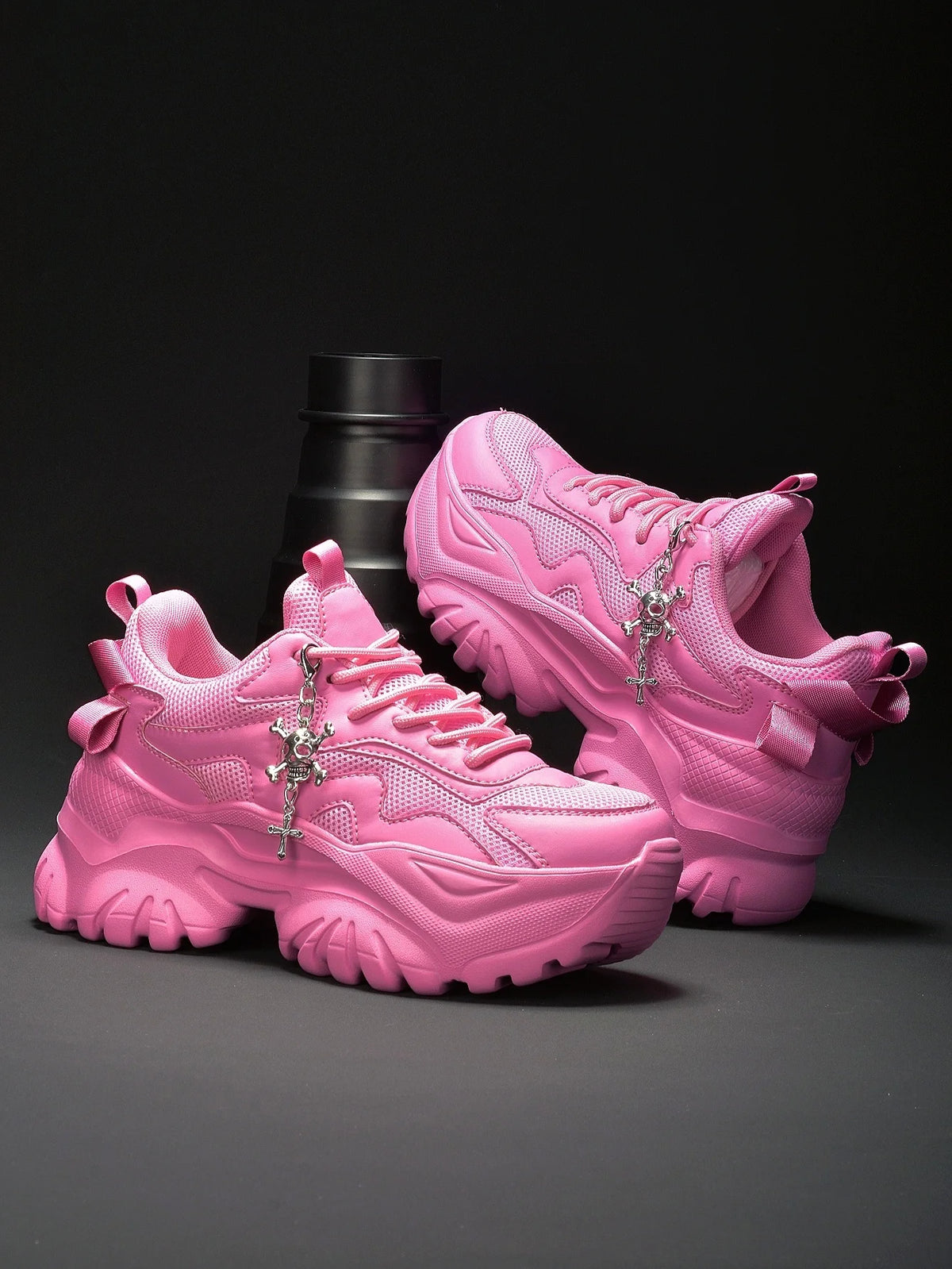 Tênis Casuais Femininos de Moda, Plataforma Branca Pura, Salto Alto, Estilo Punk para Halloween, Tênis Esportivos Leves para Mulheres