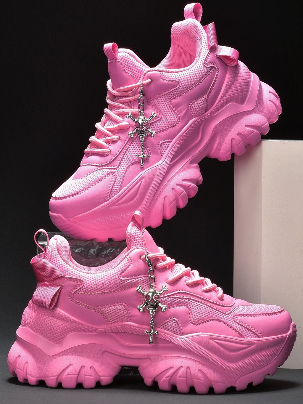 Tênis Casuais Femininos de Moda, Plataforma Branca Pura, Salto Alto, Estilo Punk para Halloween, Tênis Esportivos Leves para Mulheres