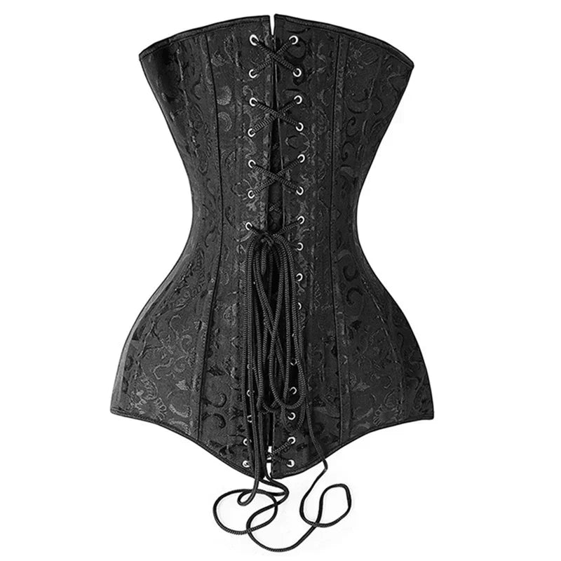 Preço por atacado Espartilho longo torso roupas sexy korse jacquard aço desossado bustier 6xl plus size korsett feminino steampunk gorset